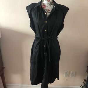 New York & co black with gold button down dress